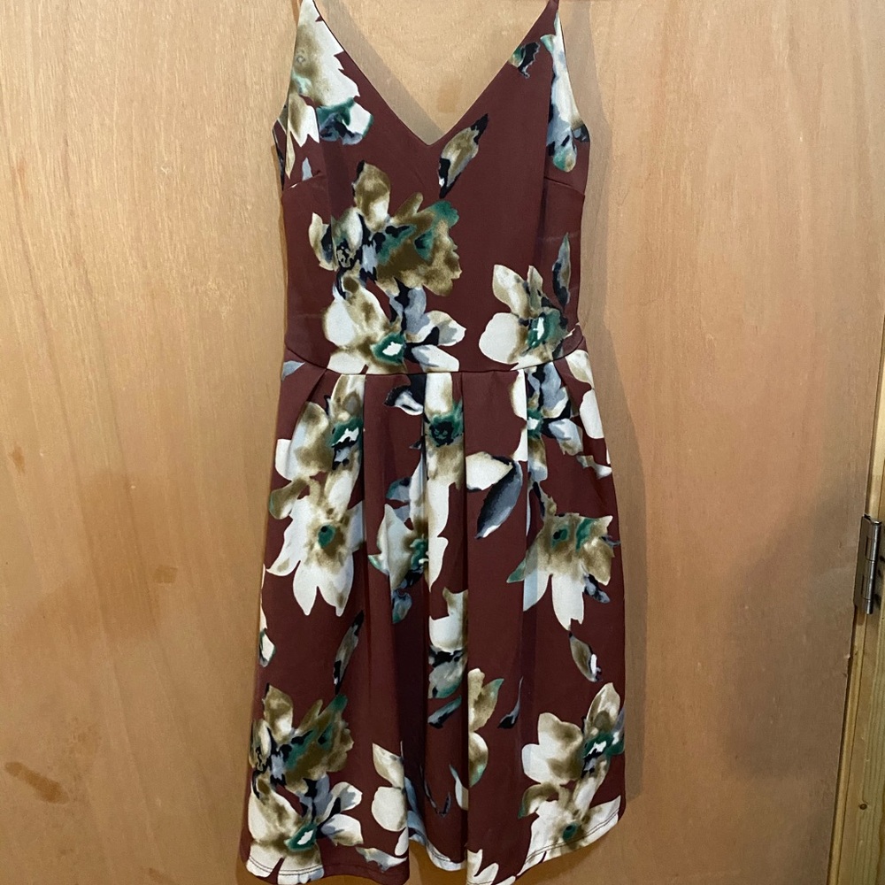 Brown floral dress
